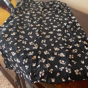 Womens black sun dress, button down, tie back